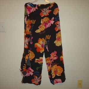 VERSOS DENIM HAWAIIAN Women's Tropikal Floral Pants Size-M